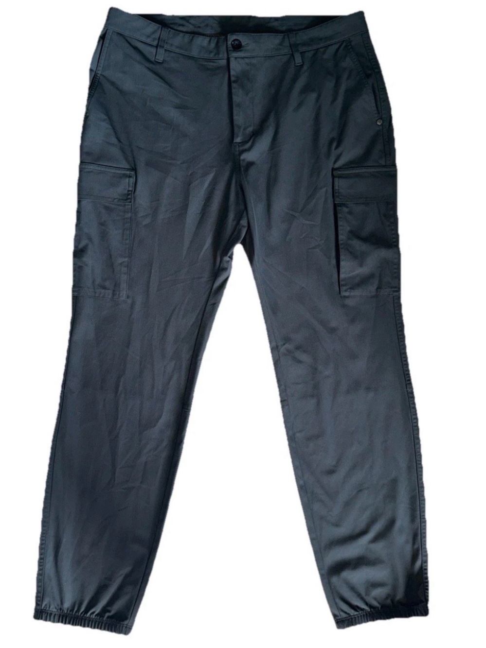 Vuori Meta Pants Mens 36 Black Cargo Woven Zip Pocket Elastic Cuffs Jogger